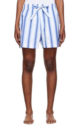 Tekla Blue Marquee Pyjama Shorts