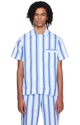 Tekla Blue Stripe Pyjama Shirt