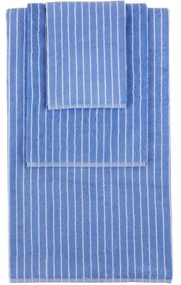 Tekla Blue Striped Three-Piece Towel Set