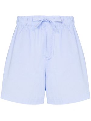 TEKLA drawstring organic cotton pajama shorts - Blue