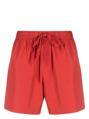 TEKLA drawstring pyjama shorts - Red