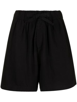 TEKLA drawstring-waist pajama shorts - Black