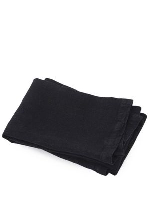 TEKLA logo-patch linen glass towel - Black