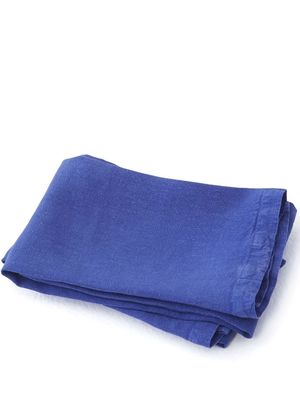 TEKLA logo-patch linen glass towel - Blue