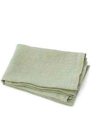 TEKLA logo-patch linen glass towel - Green