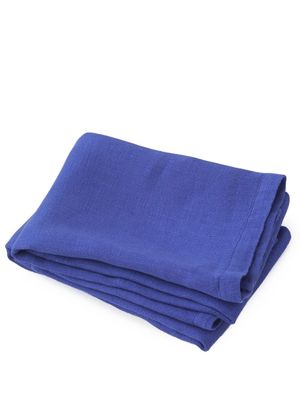TEKLA logo-patch linen kitchen towel - Blue