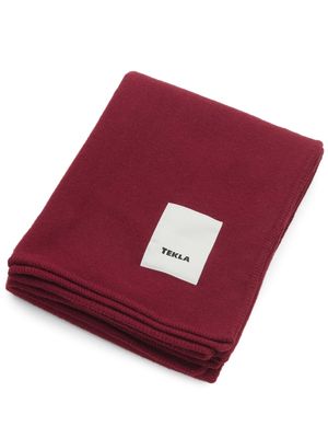 TEKLA logo-patch wool blanket - Red