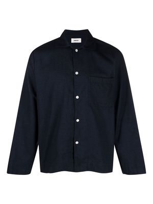 TEKLA long-sleeved organic cotton pajama shirt - Blue