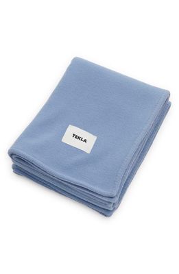 Tekla Merino Wool Throw Blanket in Blue Dawn