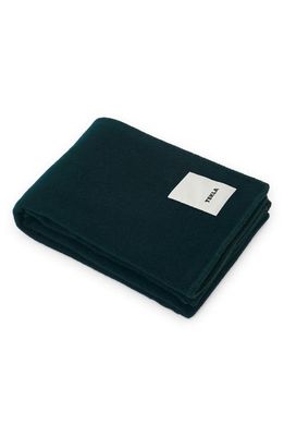 Tekla Merino Wool Throw Blanket in Dark Green