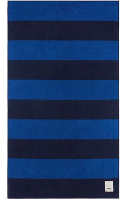Tekla Navy Block Stripes Beach Towel