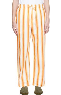 Tekla Orange & White Poplin Pyjama Pants