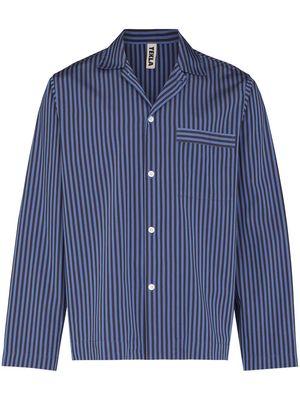 TEKLA organic cotton pajama shirt - Blue