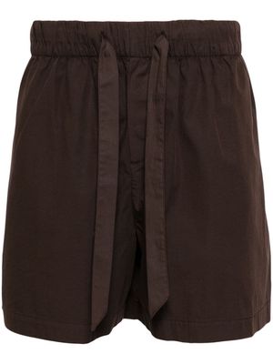 TEKLA Pyjamas poplin shorts - Brown