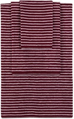 Tekla Red Striped Three-Piece Towel Set