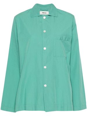 TEKLA spread-collar cotton shirt - Green