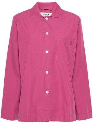 TEKLA spread-collar cotton shirt - Pink