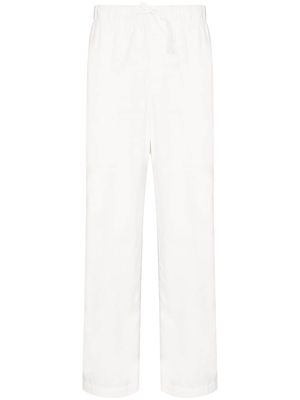 TEKLA straight-leg cotton pajama bottoms - White