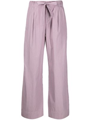 TEKLA straight-leg cotton pajama trousers - Purple