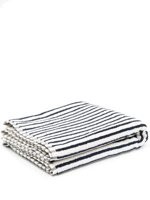 TEKLA stripe print organic cotton towel - White