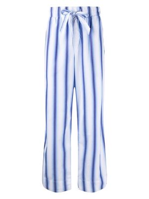 TEKLA striped cotton pyjama trousers - Blue