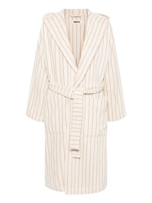 TEKLA striped organic-cotton bath robe - Neutrals