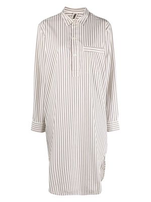 TEKLA striped organic cotton nightshirt - Neutrals
