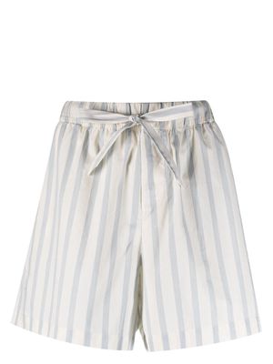 TEKLA striped organic-cotton pajama shorts - Neutrals