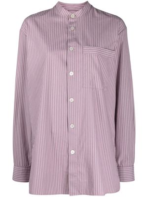 TEKLA striped organic cotton shirt - Purple