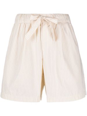 TEKLA striped organic cotton shorts - Neutrals