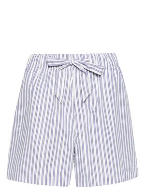 TEKLA striped poplin pyjama shorts - Blue