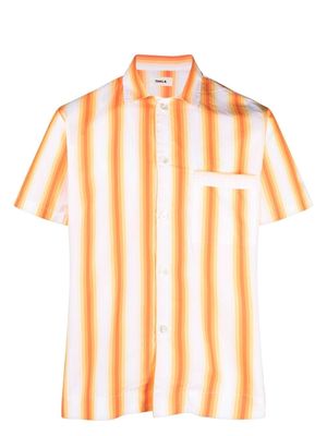 TEKLA striped short-sleeved pyjama shirt - Orange