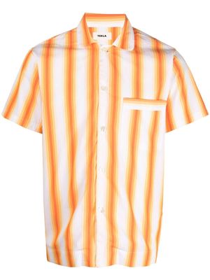 TEKLA striped short-sleeved shirt - Orange
