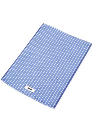 TEKLA striped terry bath mat - Blue