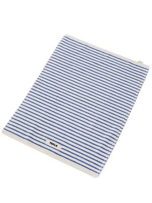TEKLA terry-effect striped bath mat - Blue