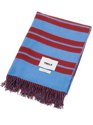 TEKLA x Le Corbusier striped lambswool blanket - Blue