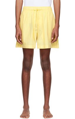 Tekla Yellow Organic Cotton Pyjama Shorts