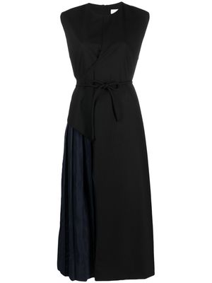 Tela belted layered midi dress - Black