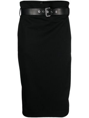 Tela belted midi pencil skirt - Black