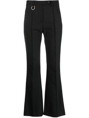 Tela Bergamotto ring-embellished flared trousers - Black