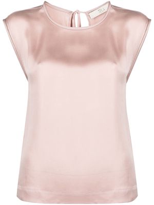 Tela cap-sleeves satin-finish blouse - Pink