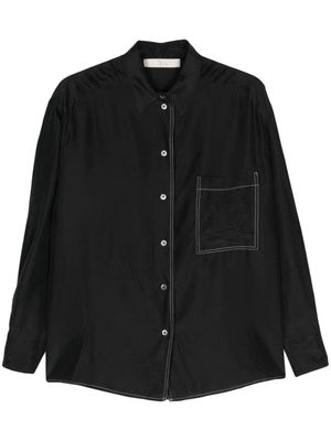 Tela contrast-stitching silk shirt - Black