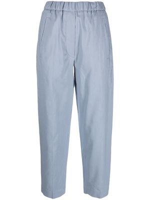 Tela cropped high-waisted trousers - Blue