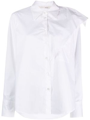 Tela draped shoulder cotton shirt - White