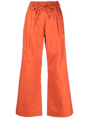 Tela elasticated-waist cotton trousers - Orange