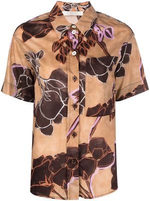 Tela floral-print cotton shirt - Neutrals