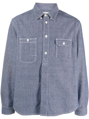 TELA GENOVA long-sleeve cotton denim shirt - Blue