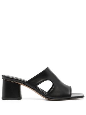 Tela mid block-heel leather mules - Black