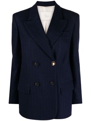 Tela pinstripe-pattern double-breasted blazer - Blue