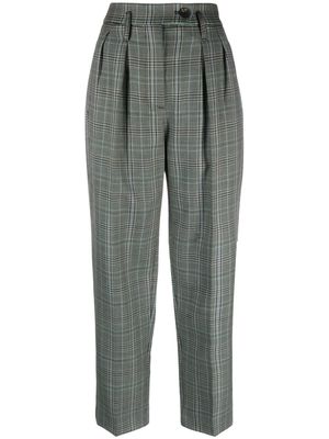 Tela plaid-check tapered wool trousers - Green